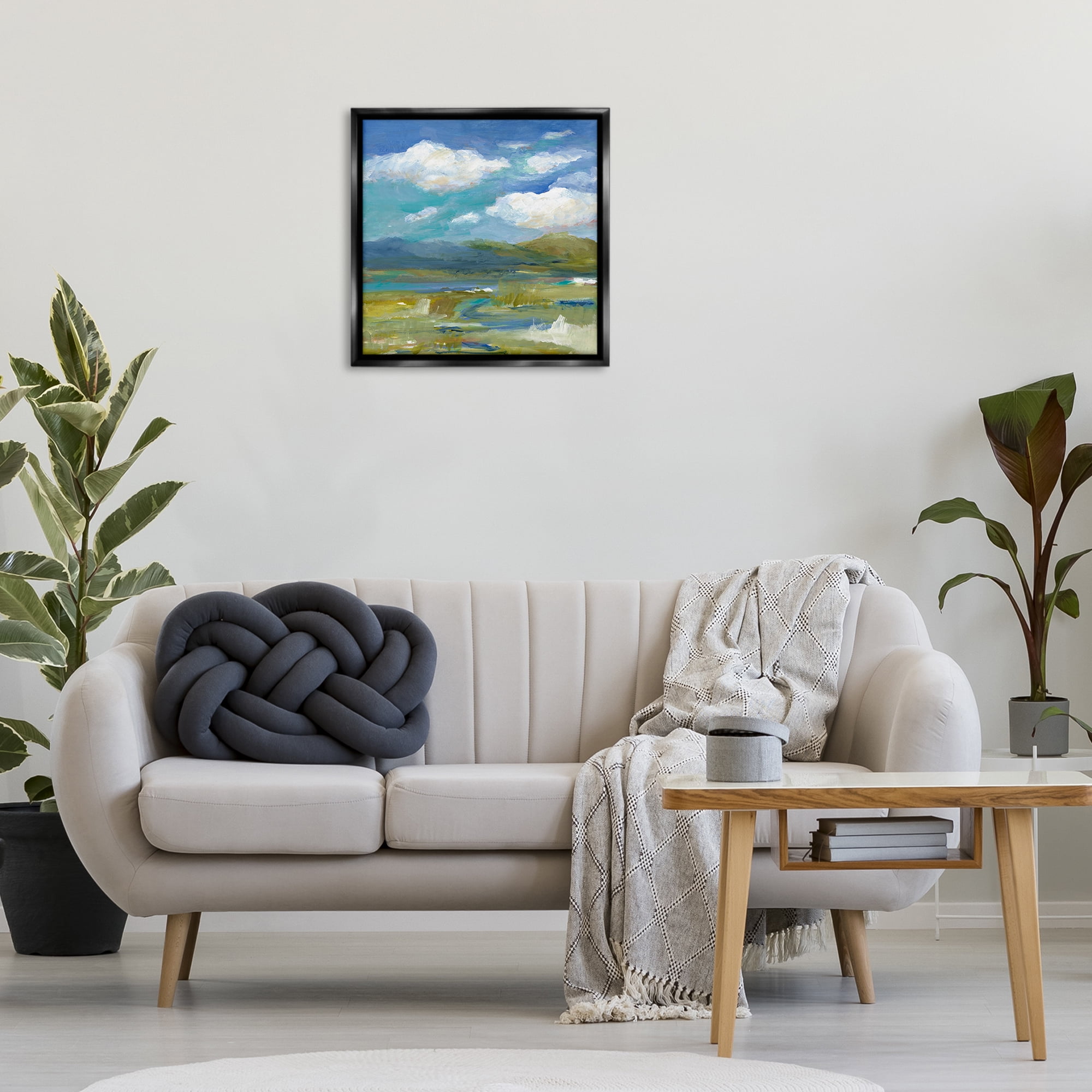 Stupell Industries All Its Beauty Landscape Nautical & Beach Painting Black Floater Framed Canvas Art Print Wall Art, 25 x 25