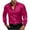 Hot Pink, variant on Mens Satin Long Sleeve Shirts Party Dancing Turndown Collar Shirt Vintage Solid Color Casual Blouse Tops