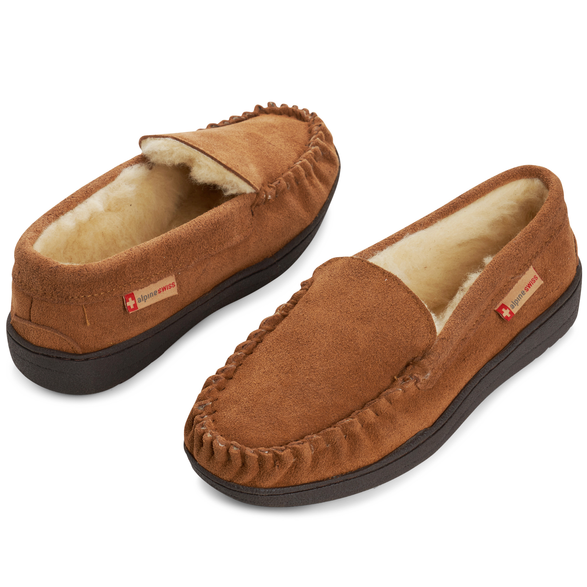 Alpine Swiss Men's Yukon Genuine Suede Moccasin Slipper photo 6