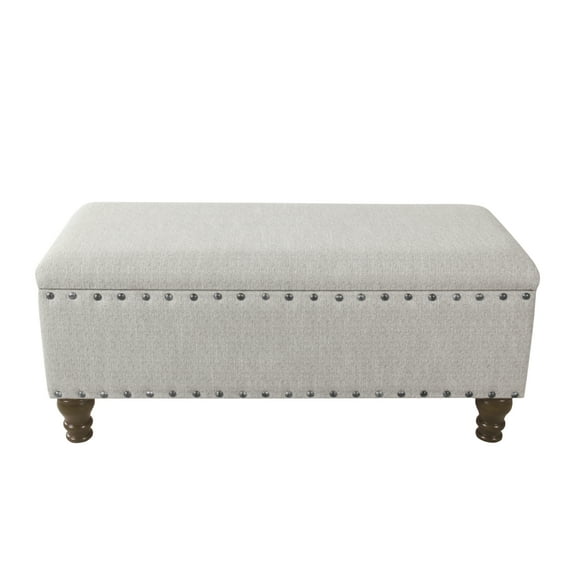 HomePop Upholstered Storage Bench, Brown