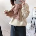 thumbnail image 2 of Yuanlong Winter Scarves Merry Christmas Solid Long Ribbed Knitted Scarf Holiday Thermal Neckwear Comfort Neck Gaiter Pink, 2 of 5