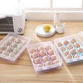 thumbnail image 4 of Contenedor de huevos para refrigerador con tapa, estuche portátil de plástico apilable para huevos shamjiam Soporte para huevos con tapa, 4 of 9
