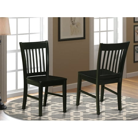 NFC-BLK-W Norfolk Dining Chair Wood Seat Black Finish. - Set of 2