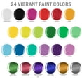 thumbnail image 4 of U.S. Art Supply Professional 24 Color Outdoor Acrylic Paint Set, 2oz Bottles, with 7 Brush Kit - Vivid Colors for Painting Canvas, Rocks, Wood Crafts, Toys, 4 of 6