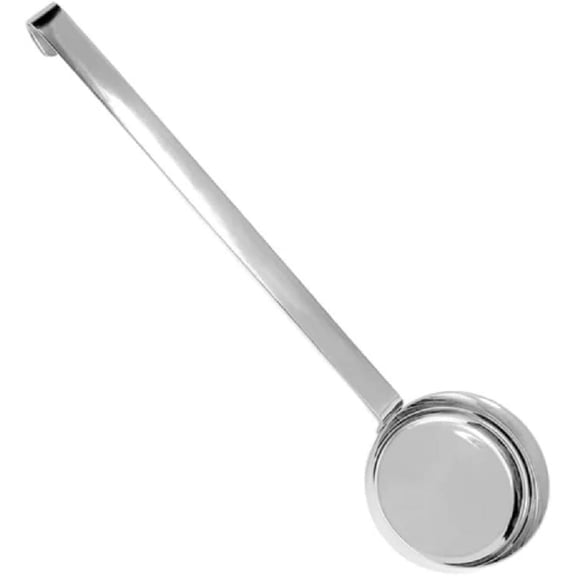 Soro Essentials- Stainless Steel Flat Bottom Ladle 8 oz. with Long Handle Best Kitchen Accessories for Stirring Portioning and Serving Soups Chili and Stew in Restaurants and at Home