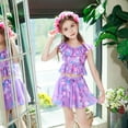 thumbnail image 3 of HAWEE Encanto Mirabel Swimsuit for Girls Isabella Pepa Princess Off Shoulder Ruffle Two Piece Bathing Suit, 3 of 7