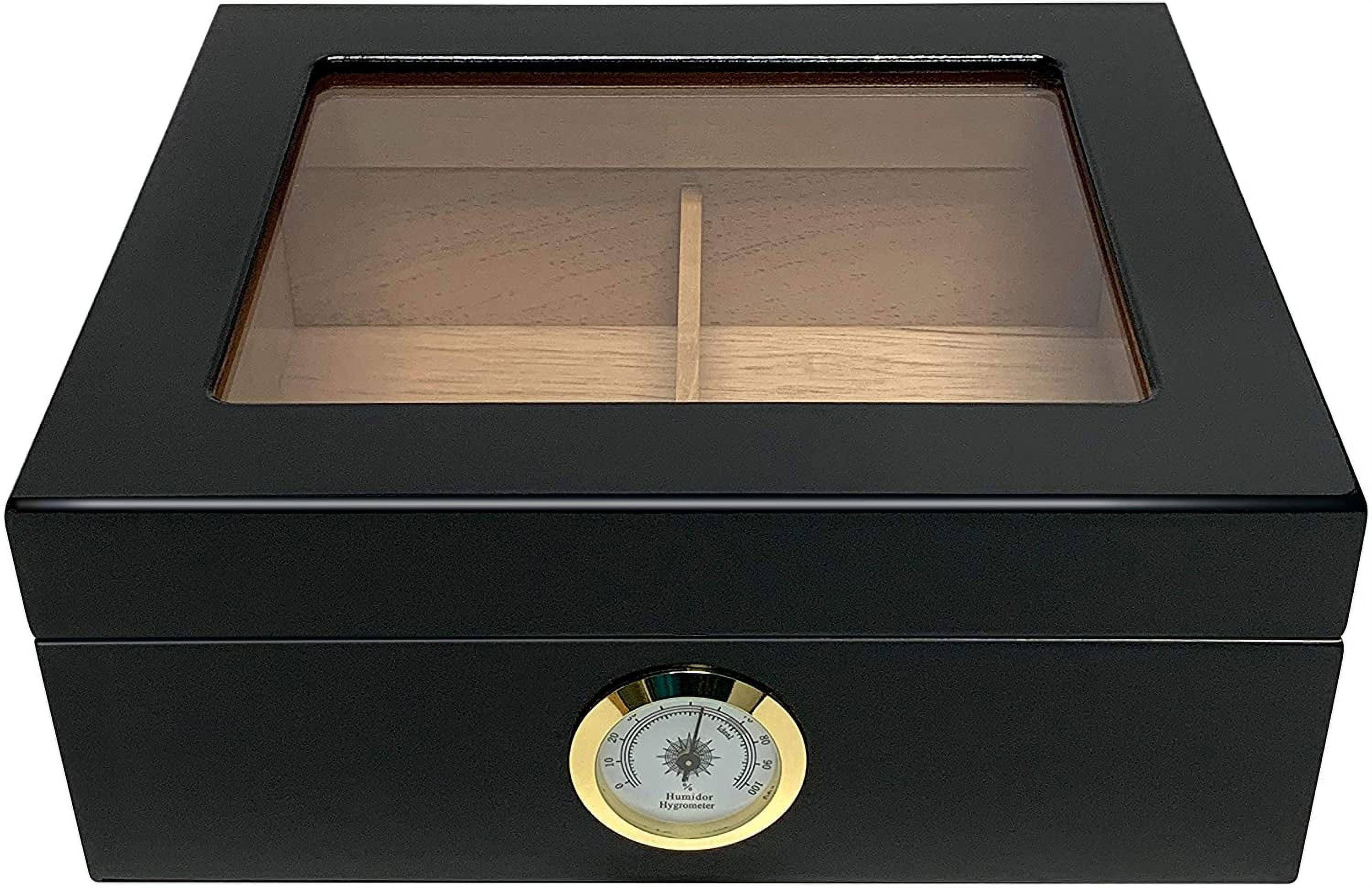 Quality Importers Glasstop Humidor, Black