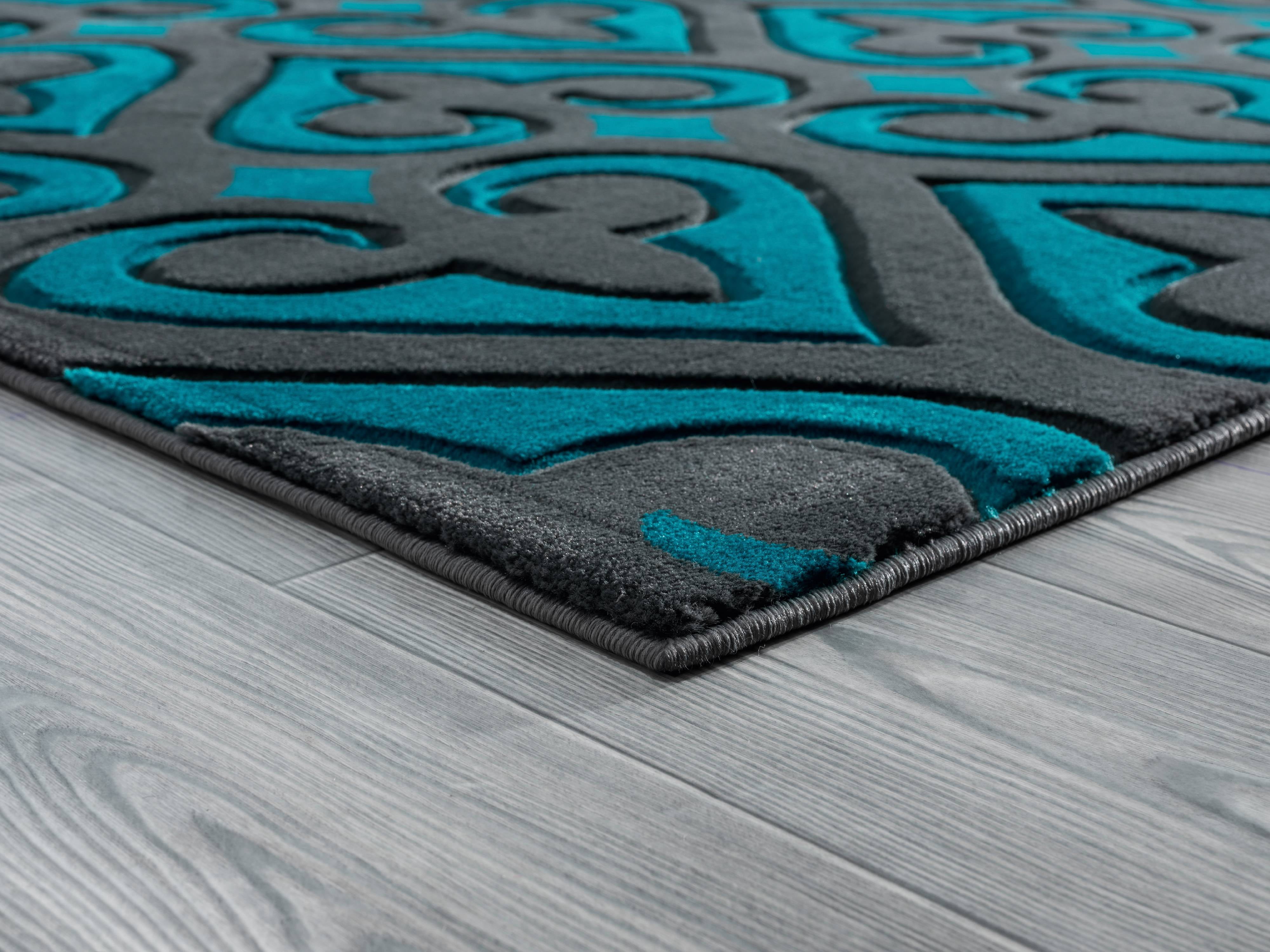 United Weavers Drachma Benachi Modern Geometric Accent Rug, Turquoise, 2'7" x 4'2"