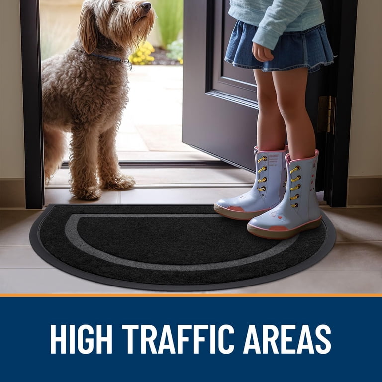 Buganda Half Round Heavy Duty Rubber Doormat, 29.5x17" photo 8
