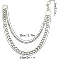 thumbnail image 4 of Hip Hop Pants Jean Chain Goth Punk Silver Trousers Chains Biker Heavy Thick Wallet Pocket Chains Silver Keychains Body Jewelry for Men and Women, 4 of 6
