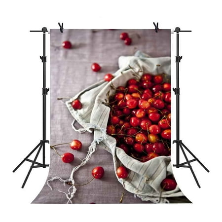 Image of 5x7Ft Dinning-Table Red Cherry Fruit Backdrop Cooking Sample Background Props Family Photography Studio