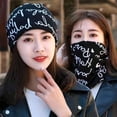 thumbnail image 4 of Otoño e invierno, gorro de punto japonés y coreano para mujer, pañuelo para la cabeza, jersey, bufanda cálida, máscara, tres en uno, combina con todo, 4 of 6