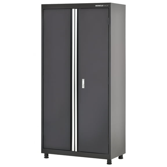Muscle Rack Heavy-Duty Welded Steel Garage Storage Cabinet, Matte Black