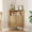 Short-Wood, variant on Bathroom Corner Storage Cabinet with Sliding Doors, Freestanding Floor Cabinet with Open Shelves for Kitchen, Living Room