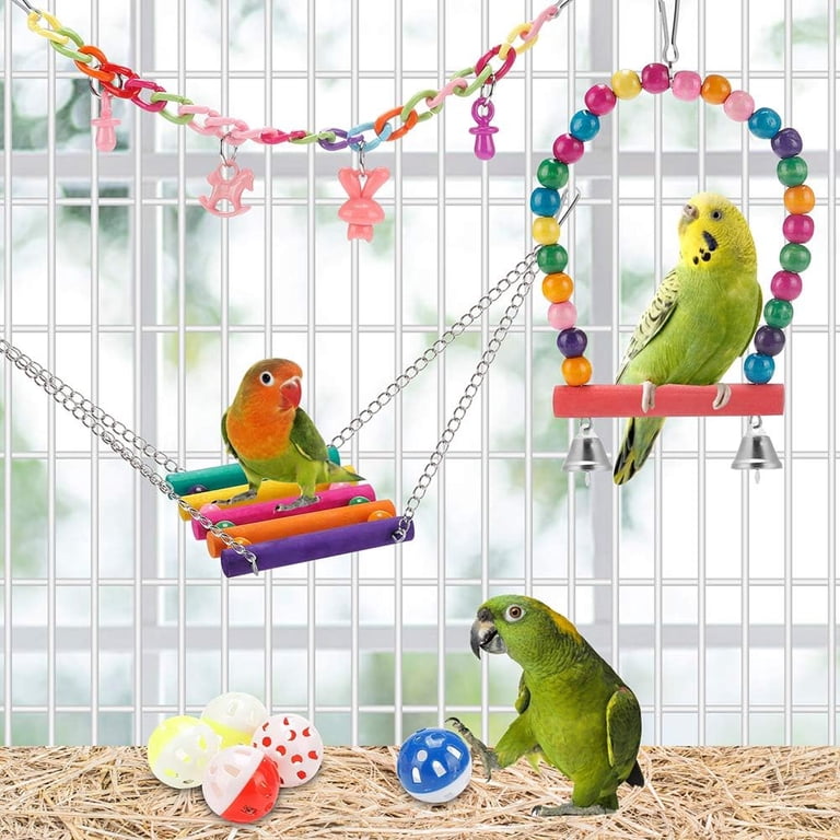 Image result for Parrot Toys Bird Parrot Swing Toys Chewing Standing Hanging Perch ...