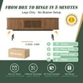 thumbnail image 7 of POVISON-118.11"Mid-Century Modern Tambour Door TV Stand, Walnut Color TV Console, Ash Rolling Door Media Console with legs, 7 of 7