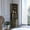 Brown, variant on Space - efficient light gray corner cabinet featuring 8 bottle cubbies 2 shelves for dining area