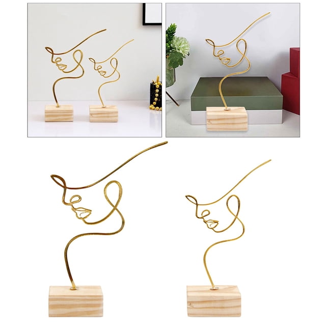 Escultura Estatua Soledad Arte Abstracto 2 X Adorno Artesanía Decoración