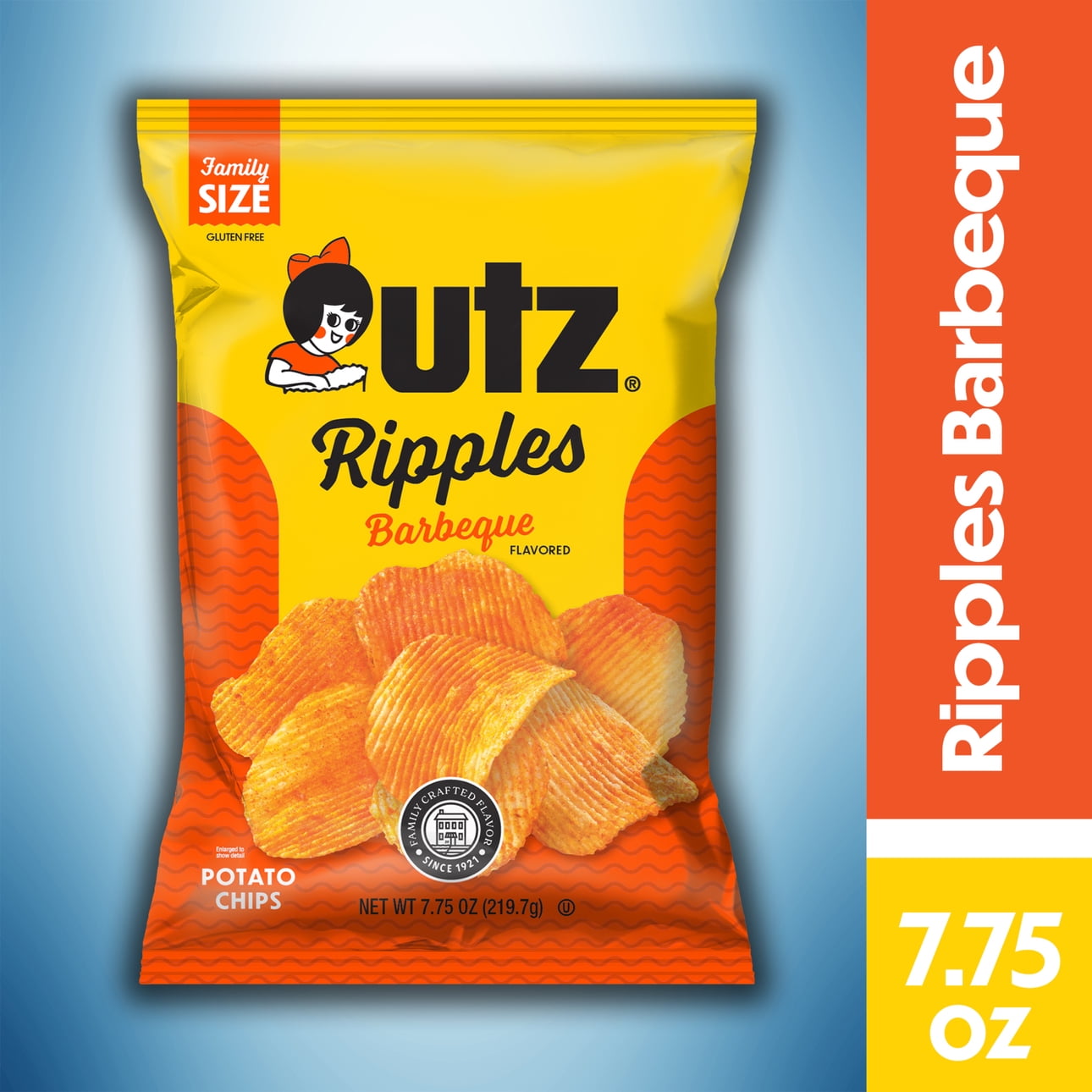7.75 oz Utz Ripples Barbeque Potato Chips
