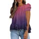 thumbnail image 1 of Blusa para mujer Moda Corbata con volantes Camisas de cuello alto Puff plisado fluido Camiseta de manga corta Túnica Tops de verano Pompotops hfajkhk129426, 1 of 4