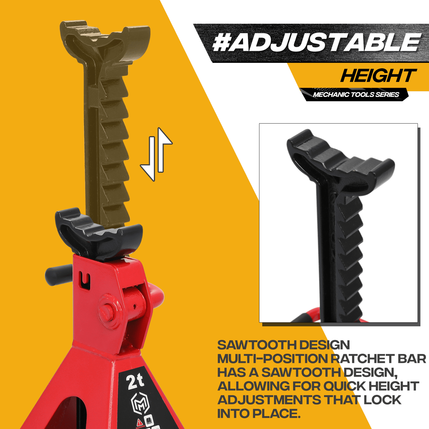 Magshion 3Pcs Heavy Duty Car Jack Set, 2 Ton Low Profile Floor Jack with 2 Jack Stand for Car Truck SUV, (4,400 lbs) Capacity, Red