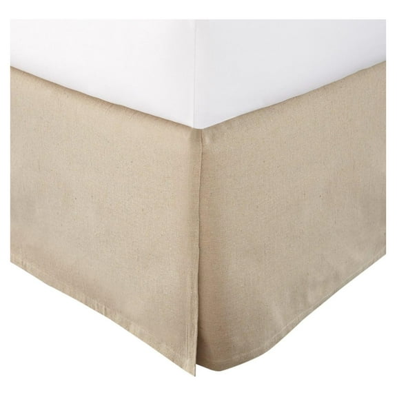 Drevy Linen King Dust Ruffle, 16-inch Drop with Box Pleat
