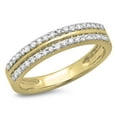thumbnail image 1 of Dazzlingrock Collection 0.33 Carat (ctw) 14K Round Cut Diamond Double Row Anniversary Wedding Band 1/3 CT, Yellow Gold, Size 8.5, 1 of 4
