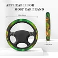 thumbnail image 3 of XMXT Beautiful Tropical Plant Steering Wheel Cover, Elastic Non-Slip Universal Fit Car Decor Accessories Protector for Auto SUV Trucks, 3 of 8