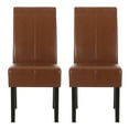 thumbnail image 2 of Kd Dining Chairs (2pcs ) - Brown Upholstered, Elegant And Chic Armless For Room, Decoration, 18.24 In. Depth, 42.95 Lb Package Weight Chair Of 2 Upholstered Seats, Classy Contemporary Home, Feature,, 2 of 6