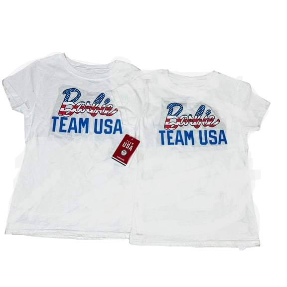 Team USA Stars & Stripes by Barbie Short Sleeve Stars & Stripes Striped T-Shirts (Little Girls')