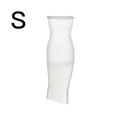 thumbnail image 1 of Vestido De Lápiz Con Cuello Barco De Mujer Vestido De Verano Sin Mangas De Color Sólido, Blanco, S seitruly AP1097-01B, 1 of 7