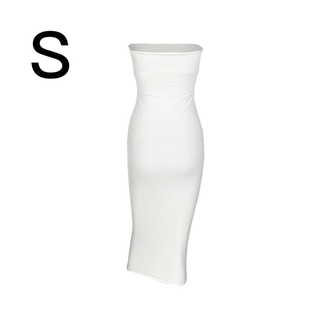 Vestido de lápiz Jumpingount mujer Cuello barco Verano sin Mangas blanco S