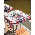 thumbnail image 2 of Outdoor Tablecloths with Umbrella Hole & Zipper, Independence Day 54x54 Inch Square Tablecloths, Gnomes American Flag Red Blue Flowers Waterproof Table Cloth, Patio/Pool/Picnic Table Covers, 2 of 8