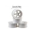 thumbnail image 4 of 4 Pieces52mm Elastic *RC Car Tires Wheel Rims Hub Lightweight Racing Tyres Good Friction On-road Crawer Assembly Accessories Five Star/White, 4 of 6