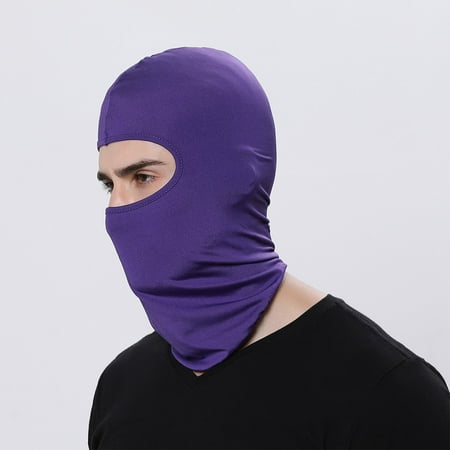 Outdoor Balaclava Hood Motorcycle Bandana Cycling Hunting Hat Protection Purple