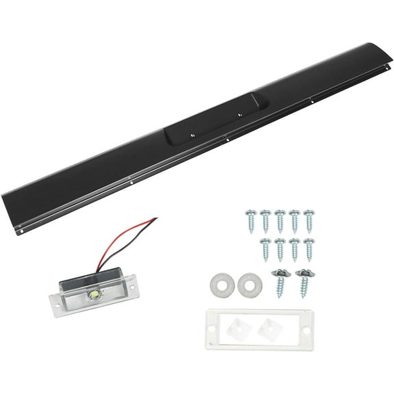 LABLT Black Rear Steel Roll Pan with License Light Lamp Screws Replacement for 1995-2004 Toyota Tacoma