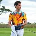 thumbnail image 3 of Pofeuu Colorful Paint Print Print Men's Loose Fit Midweight Short-Sleeve Pocket Polo-Small, 3 of 6