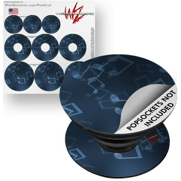 Decal Style Vinyl Skin Wrap 3 Pack for PopSockets Bokeh Music Blue (POPSOCKET NOT INCLUDED) by WraptorSkinz