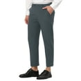 thumbnail image 4 of Lars Amadeus Men's Formal Flat Front Skinny Office Prom Cropped Dress Pants, 4 of 6
