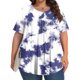thumbnail image 2 of Tamaño Más Manga Corta Tops para las Mujeres Impreso Manga Corta Sólida Redonda Cuello Plegado Blusa, Poliéster Más Tamaño Superior, Lavado a Mano, 2 of 6