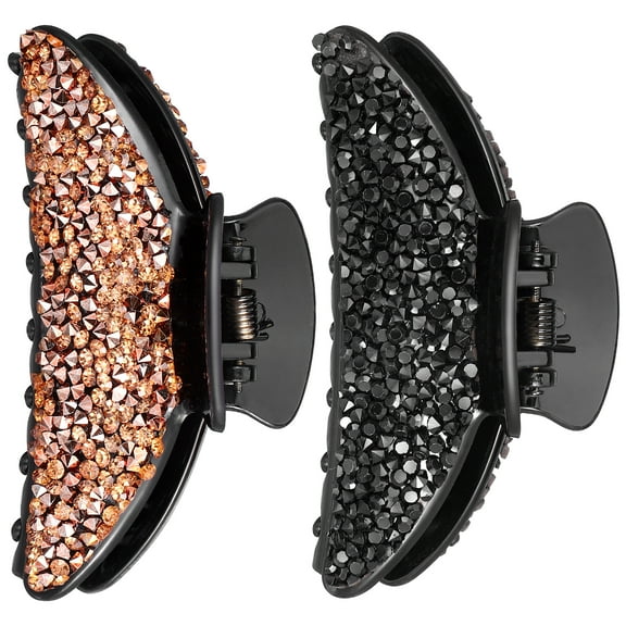 2 Pcs Hair Claws Accessories for Women Beaded Clip Rhinestone