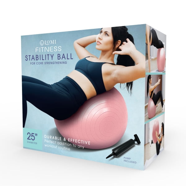 Stability Ball for Core Strengthening, Tone Your Core, Glutes, Legs and Arms, 2-Pack Pink & Grey