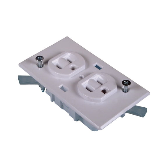 US Hardware RV Duplex Receptacle - 15A, 120V Outlet - 1 Pack, White