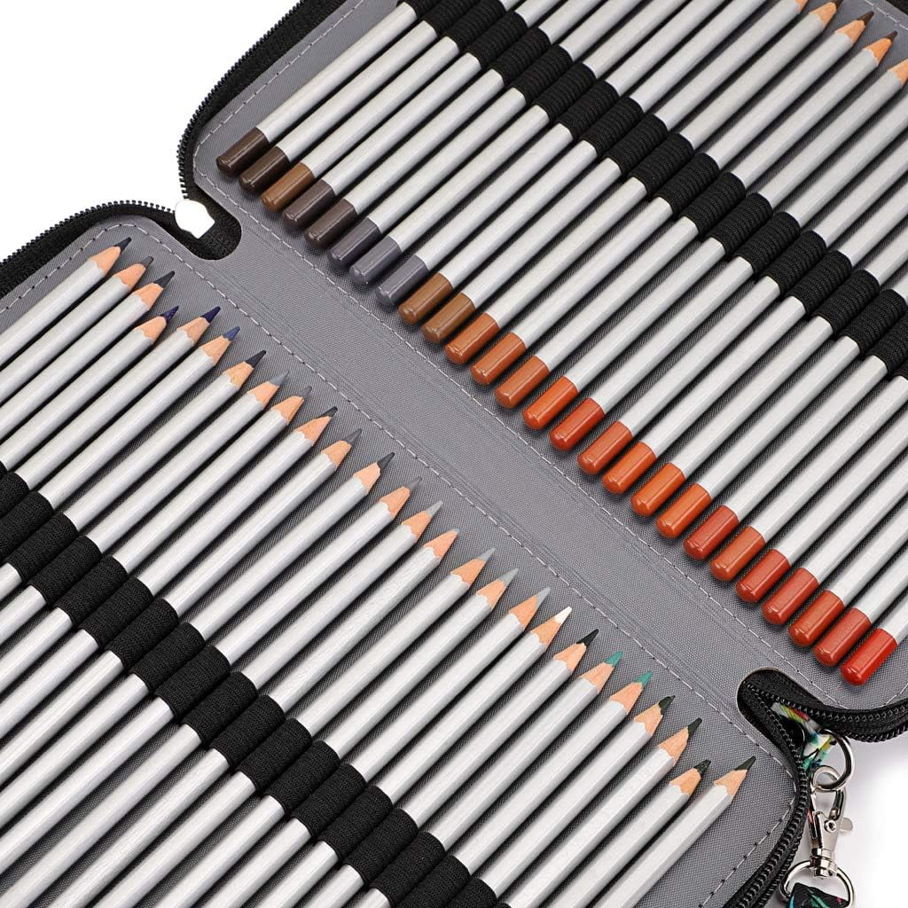 Colored Pencil Case-200-slot Pen Holder Pencil Case Large Capacity Pencil Storage Box with Handle with Convenient Colored Pencil Case