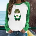 thumbnail image 2 of Spring Tops for Women Raglan Long Sleeved Top New Raglan Saint Dwarf Print Spliced T Shirts for Women Mint Green L, 2 of 4
