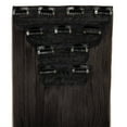 thumbnail image 3 of SHCKE 4 Pieces/set Clip In Hair Extensions 24 Inch Straight Hair Extensions Thickned Hair Extensions Synthetic Fiber Hair Extensions for Women Dark Brown, 3 of 5