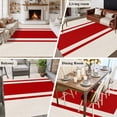 thumbnail image 6 of Abstract Red Color Block Washable Living Room Rugs 8'x10', Vintage Lines Linen Texture Low Pile Throw Large Area Rug Non-Slip Sturdy Edge Binding Carpet for Bedroom Dining Room Office, 6 of 9