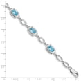 thumbnail image 3 of White Sterling Silver bracelet Gemstones Swiss Blue Topaz Oval, 3 of 3