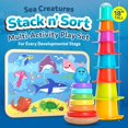 thumbnail image 2 of Cooltoys Stack N Sort Juego de juguetes de aprendizaje para bebés y niños pequeños: 3 juguetes educativos de habilidades motoras finas para niños pequeños Anillos apilables de madera Tazas apilables y, 2 of 5