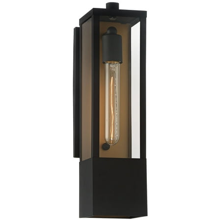 

Possini Euro Design Berk Modern Wall Light Sconce Textured Black Gold Hardwire 4 Fixture Clear Glass for Bedroom Bathroom Vanity Reading Living Room